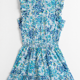 Poupette St. Barth - Kids Triny Mini Dress - Blue Aquarelle