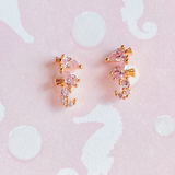 Girls Crew - Sparkling Seahorse Studs - Gold