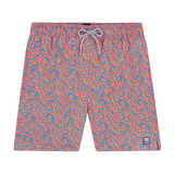 Tom & Teddy - Men's Coral Swim Trunks - Blue & Orange