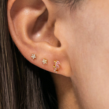 Girls Crew - Sparkling Seahorse Studs - Gold