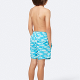 Tom & Teddy - Boys' Striped Fish Swim Trunks - Blue