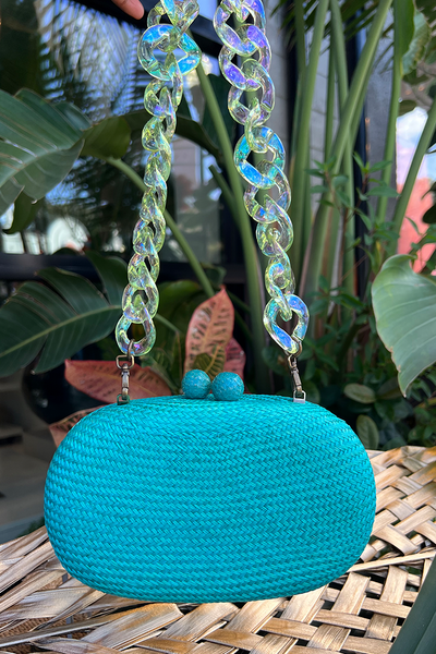 Turquoise clutch bag store