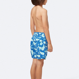 Tom & Teddy - Boys' Whales Swim Trunks - Navy & Aqua