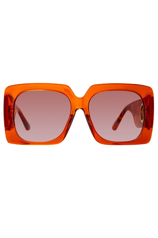 LINDA FARROW - Cassia Rectangular Sunglasses - Nickel