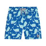 Tom & Teddy - Boys' Whales Swim Trunks - Navy & Aqua