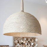 Woven Rattan Oversized Pendant Light - Whitewash (pre-order}