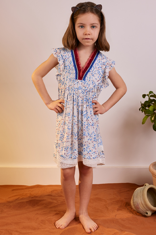 Poupette St. Barth - Kids Aurora Mini Dress - Blue Net