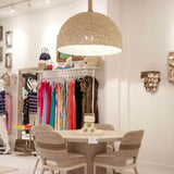 Woven Rattan Oversized Pendant Light - Whitewash (pre-order}