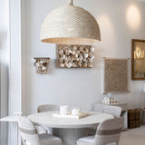 Woven Rattan Oversized Pendant Light - Whitewash (pre-order}
