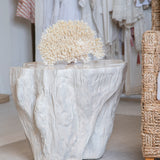 Coastal Chic Side Table - Fossilized Clam Shell