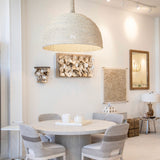 Woven Rattan Oversized Pendant Light - Whitewash (pre-order}