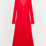 SIMKHAI - Elton Keyhole Dress - Fiery Red