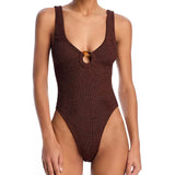 HUNZA G - Celine Swim - Metallic Chocolate