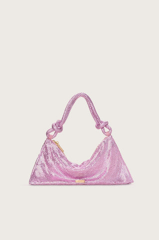 HERA NANO RHINESTONE SHOULDER BAG - SHELL PINK