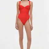 SIMKHAI - Kyle Bustier One Piece - Fiery Red