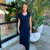 Stateside - JERSEY TULIP SLEEVE MAXI DRESS - Navy