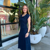 Stateside - JERSEY TULIP SLEEVE MAXI DRESS - Navy