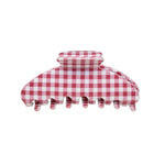 Red and white checkered hair clip