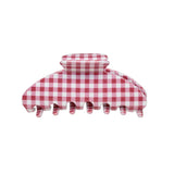 Red and white checkered hair clip