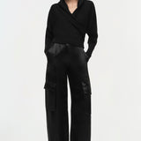 SIMKHAI - Beatriz Wide Leg Cargo Pant - Black