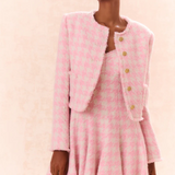 LoveShackFancy - Antoine Tweed Jacket - Rose Quartz