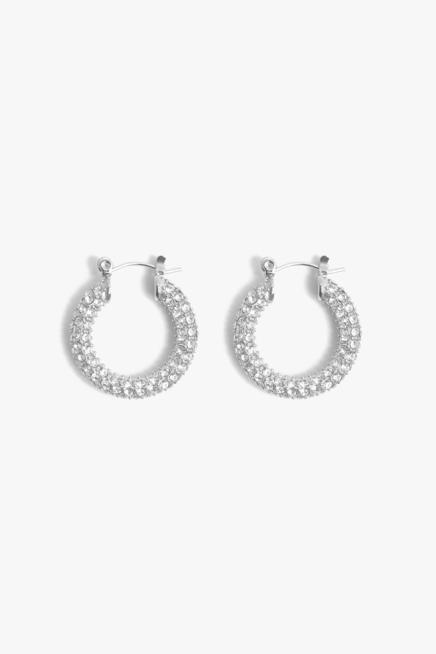 Marrin Costello Jewelry - Audrey Diamond Hoops - Silver