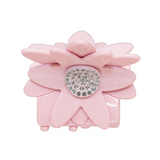 emi jay pink flower shaped claw clip with rhinestones