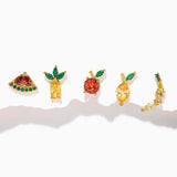 Girls Crew - Tropical Fruit Basket Stud Set - Gold