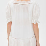 White tie front cotton cover up 