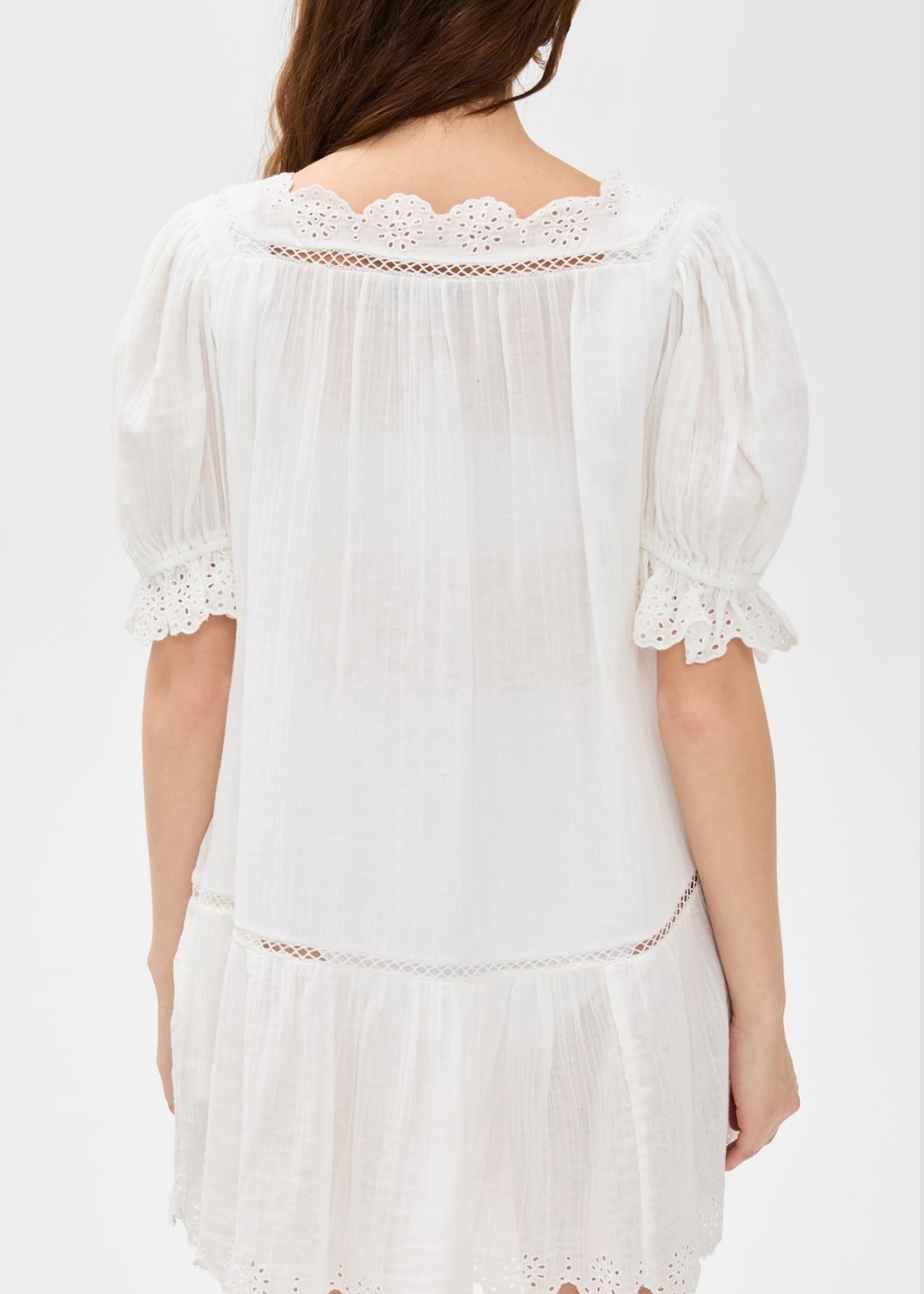 White tie front cotton cover up 
