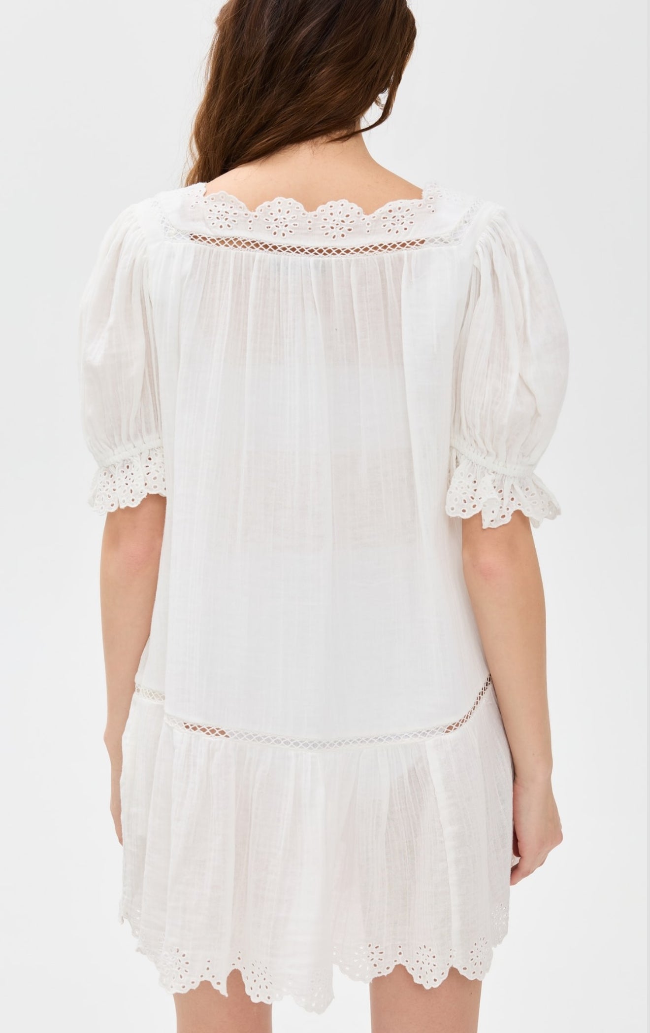 White tie front cotton cover up 
