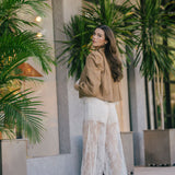 LoveShackFancy - Eris Suede Jacket - Camel