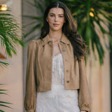 LoveShackFancy - Eris Suede Jacket - Camel