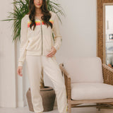 Aviator Nation - 5 Stripe Hoodie - Vintage White / Neon