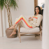 Aviator Nation - 5 Stripe Sweatpants - Vintage White / White Neon
