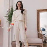 Aviator Nation - Bolt Cropped Crew - Vintage White / White Neon