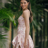 PatBO - Petal Jacquard Mini Dress - Pink