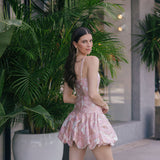 PatBO - Petal Jacquard Mini Dress - Pink