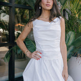 SIMKHAI - SALINA COTTON BUBBLE MINI DRESS - White