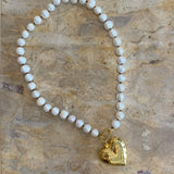 Hart - Pearl Necklace with Large Heart Charm