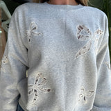 LoveShackFancy - Linetta Pullover - Heather Grey
