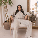 LoveShackFancy - Elma Lace Bow Sweatpants - Heather Grey