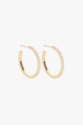 Marrin Costello Jewelry - Audrey Pearl Hoops - Gold