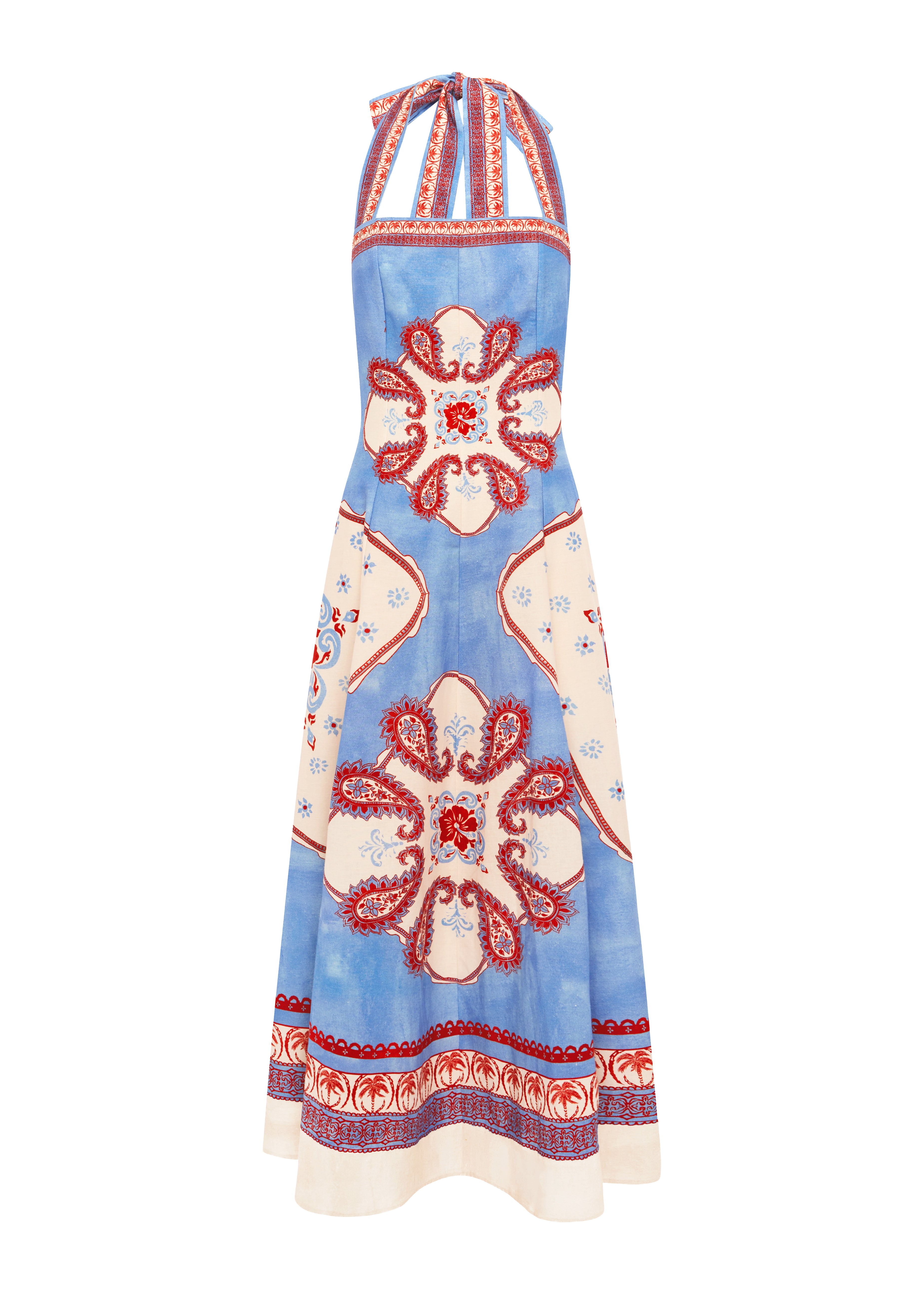 Halter top with floral pattern on a white background