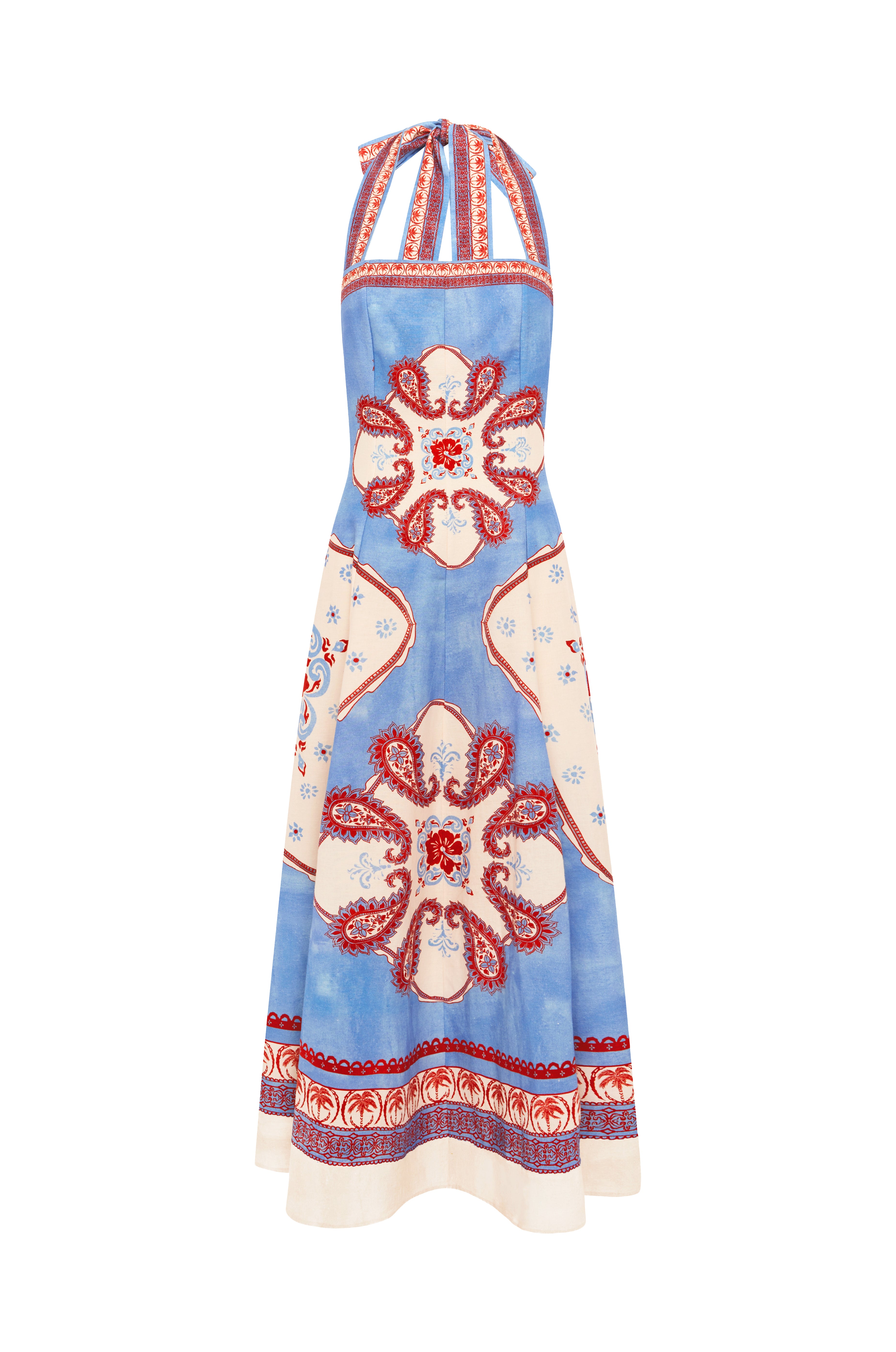 Halter top with floral pattern on a white background