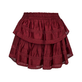 LoveShackFancy - Ruffle Mini Skirt - Oxblood