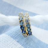 Rebecca Pinto Jewelry - Ombre Blue Sapphire Huggies - 14K Gold