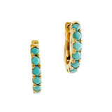 Rebecca Pinto Jewelry - Turquoise Huggies - 14K Gold