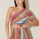 BOTEH - Marseille Silk One Shoulder Tee - Multi