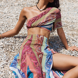 BOTEH - Marseille Silk One Shoulder Tee - Multi